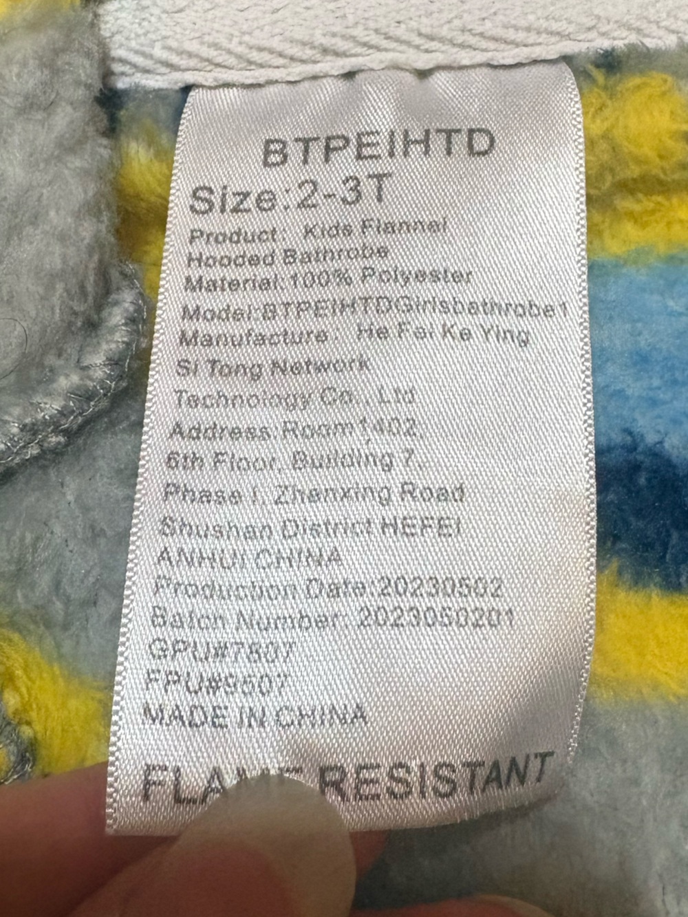 Toddler Plush Construction Robe - Picture 2 of 6